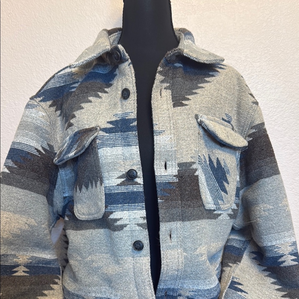 Jachs Blue and Gray Lightweight Shirt Jacket